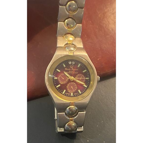 Women's Two Tone Charles Raymond 28mm Watch, Red Face, Water Resistant - Picture 2 of 3